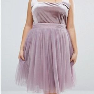 Asos Little Mistress Lavender Velvet Tulle Dress